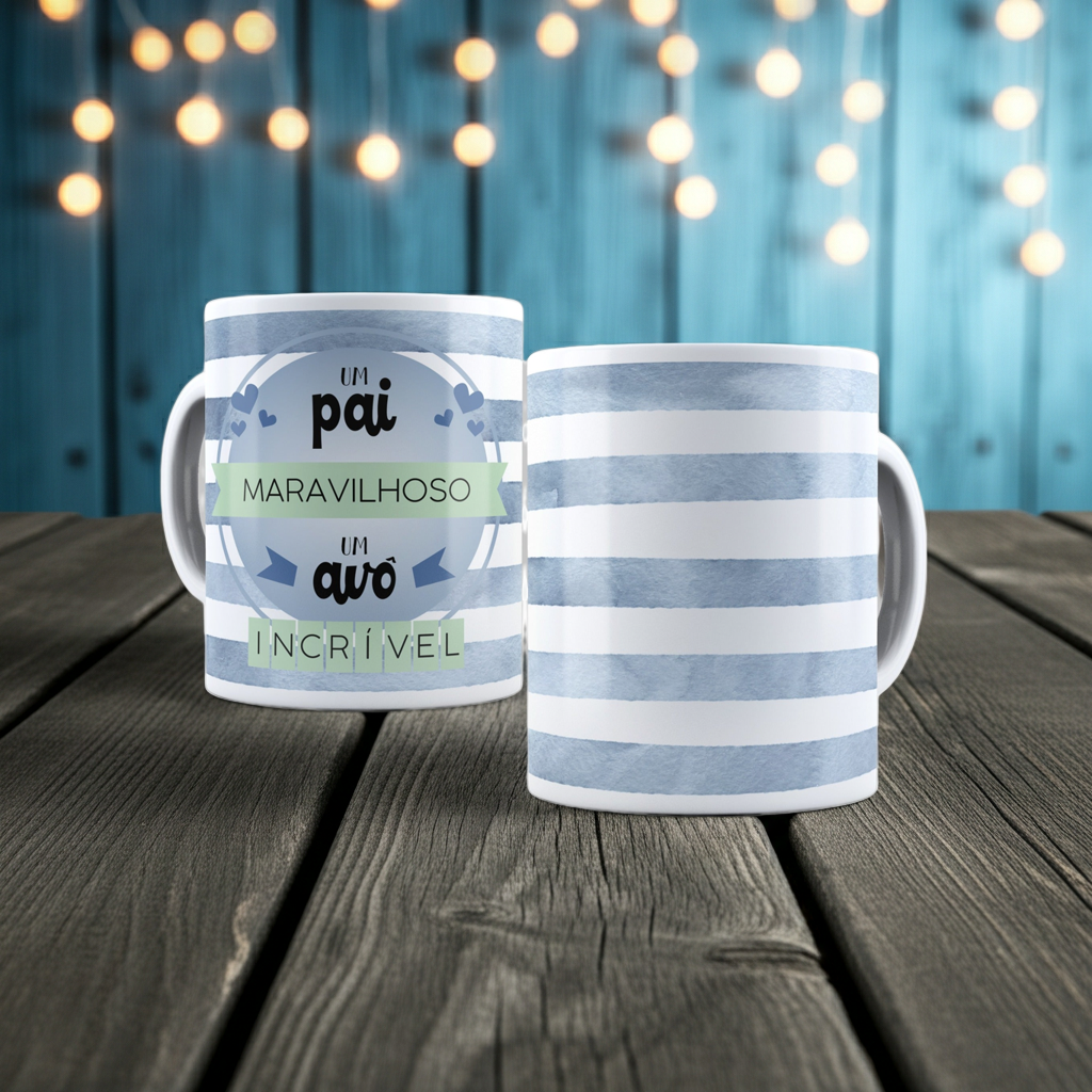Caneca "Um pai maravilhoso, um avô incrível!"