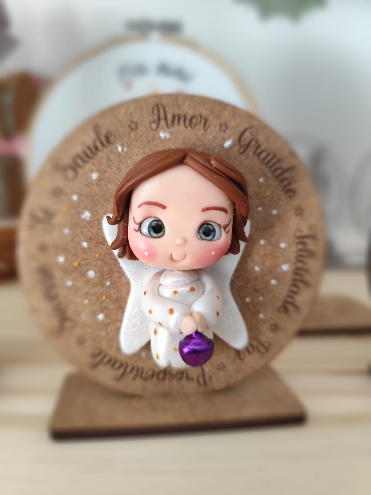 Anjinhos Mensageiros em Base| Decoração Natal Artesanal