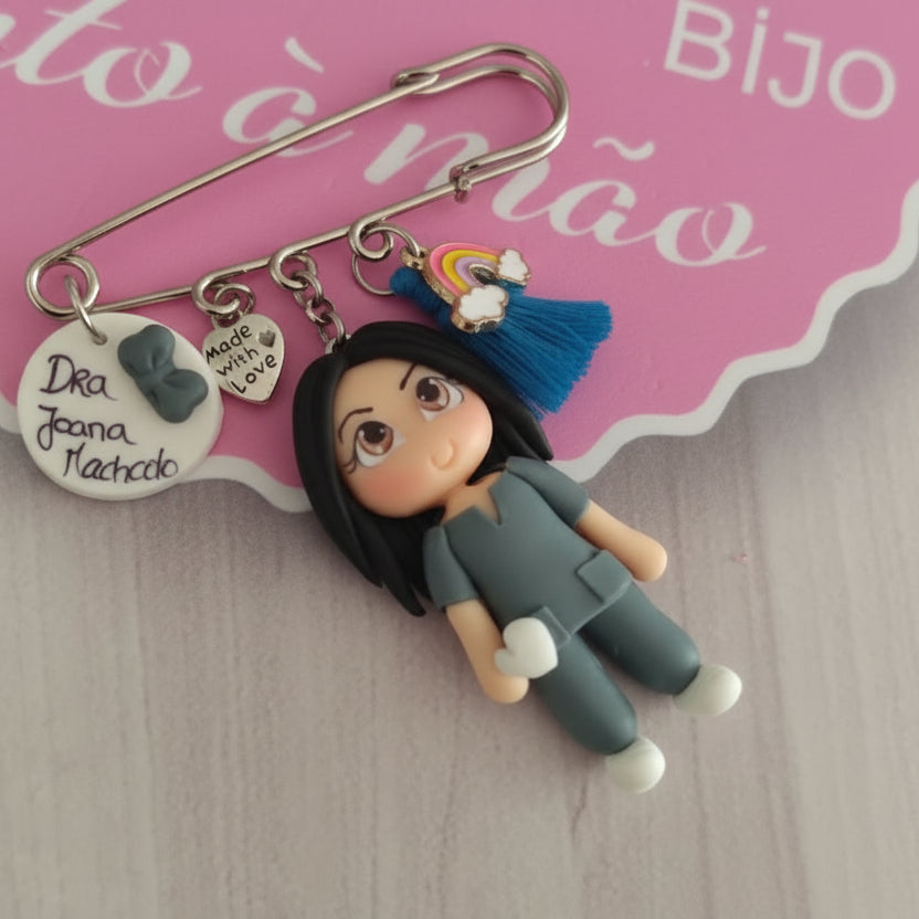 Pregadeira ou Porta-Chaves Médicas ou Médicos - Artesanal em Biscuit