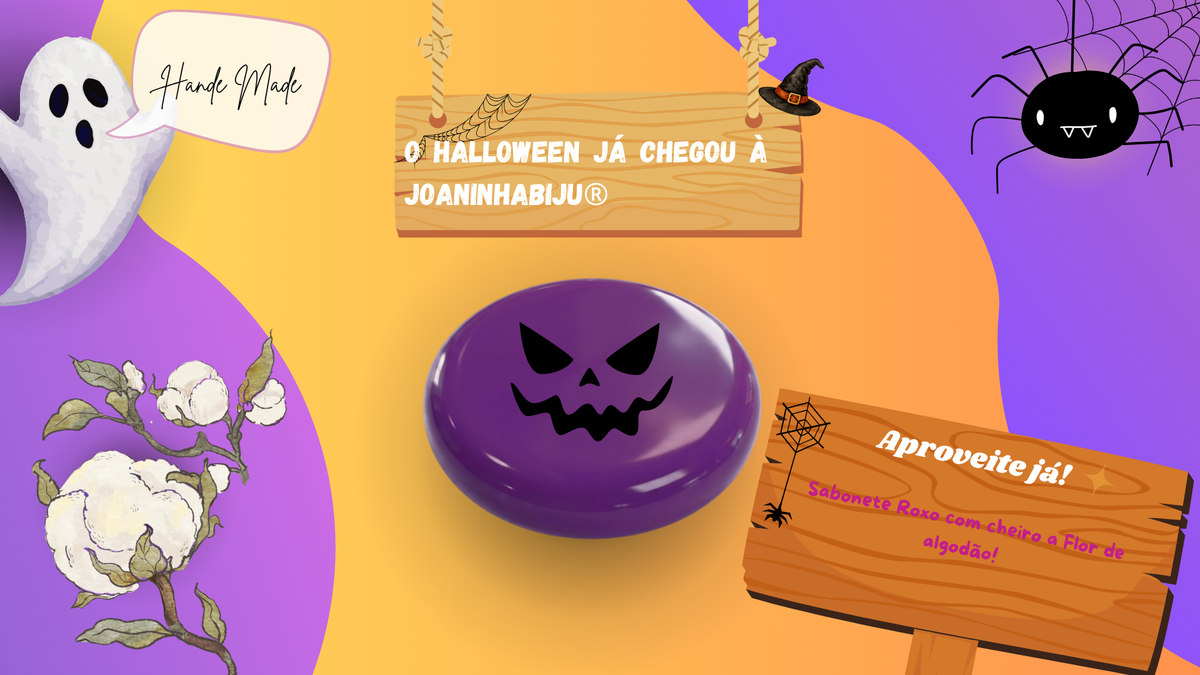Sabonete Artesanal Especial Halloween com Cheirinho a Flor de Algodão