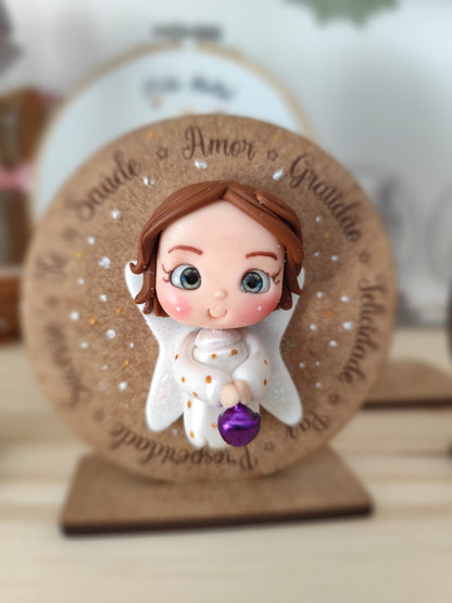 Anjinhos Mensageiros em Base| Decoração Natal Artesanal