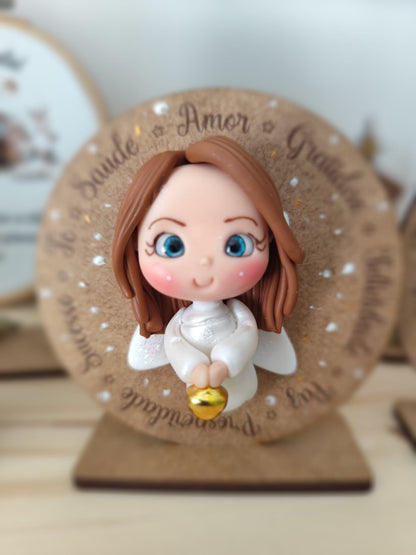 Anjinhos Mensageiros em Base| Decoração Natal Artesanal