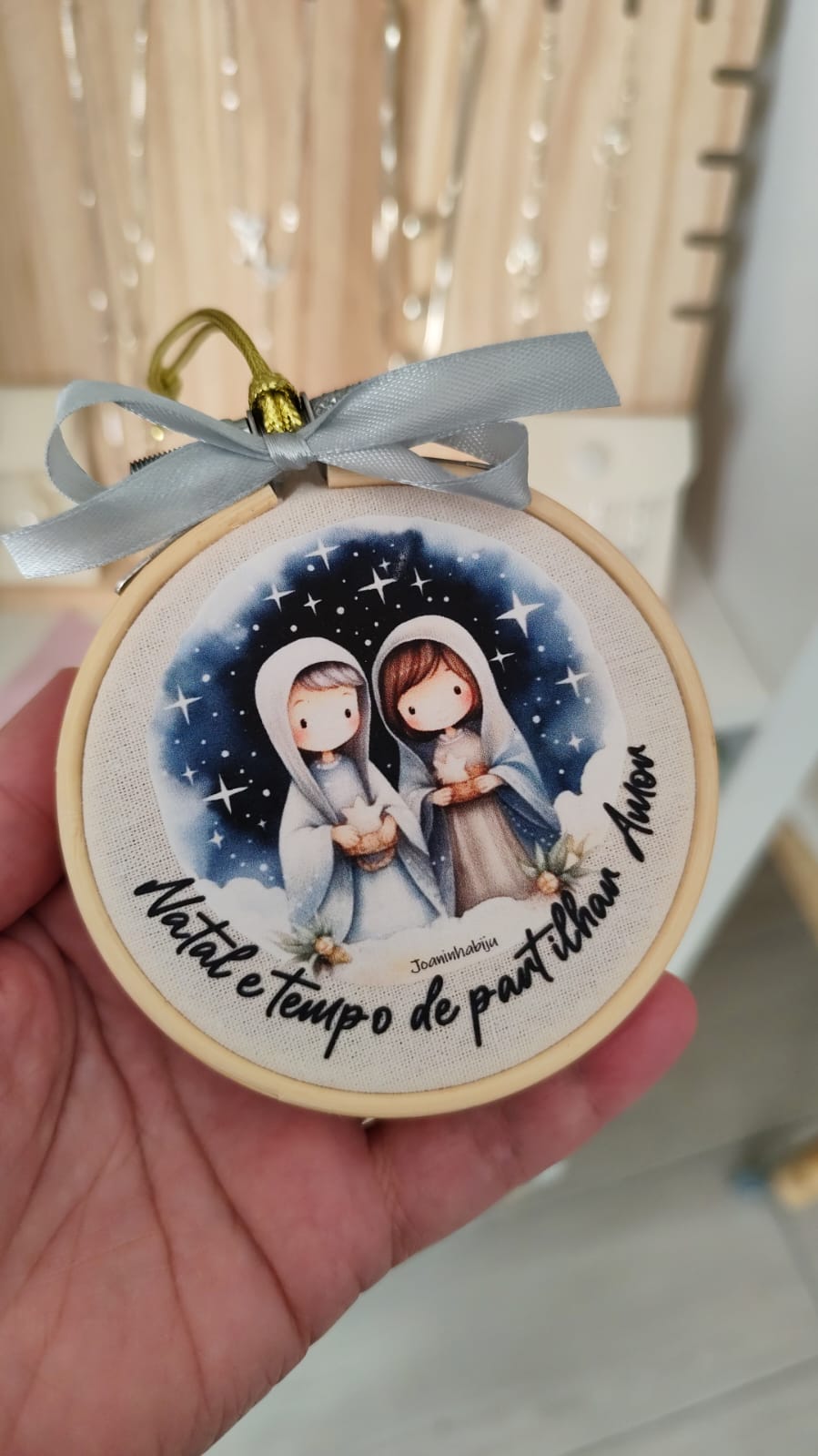 Bola Bastidorde Natal Personalizada | Decoração Artesanal