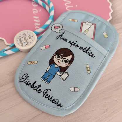 Conjunto porta canetas e fita personalizada