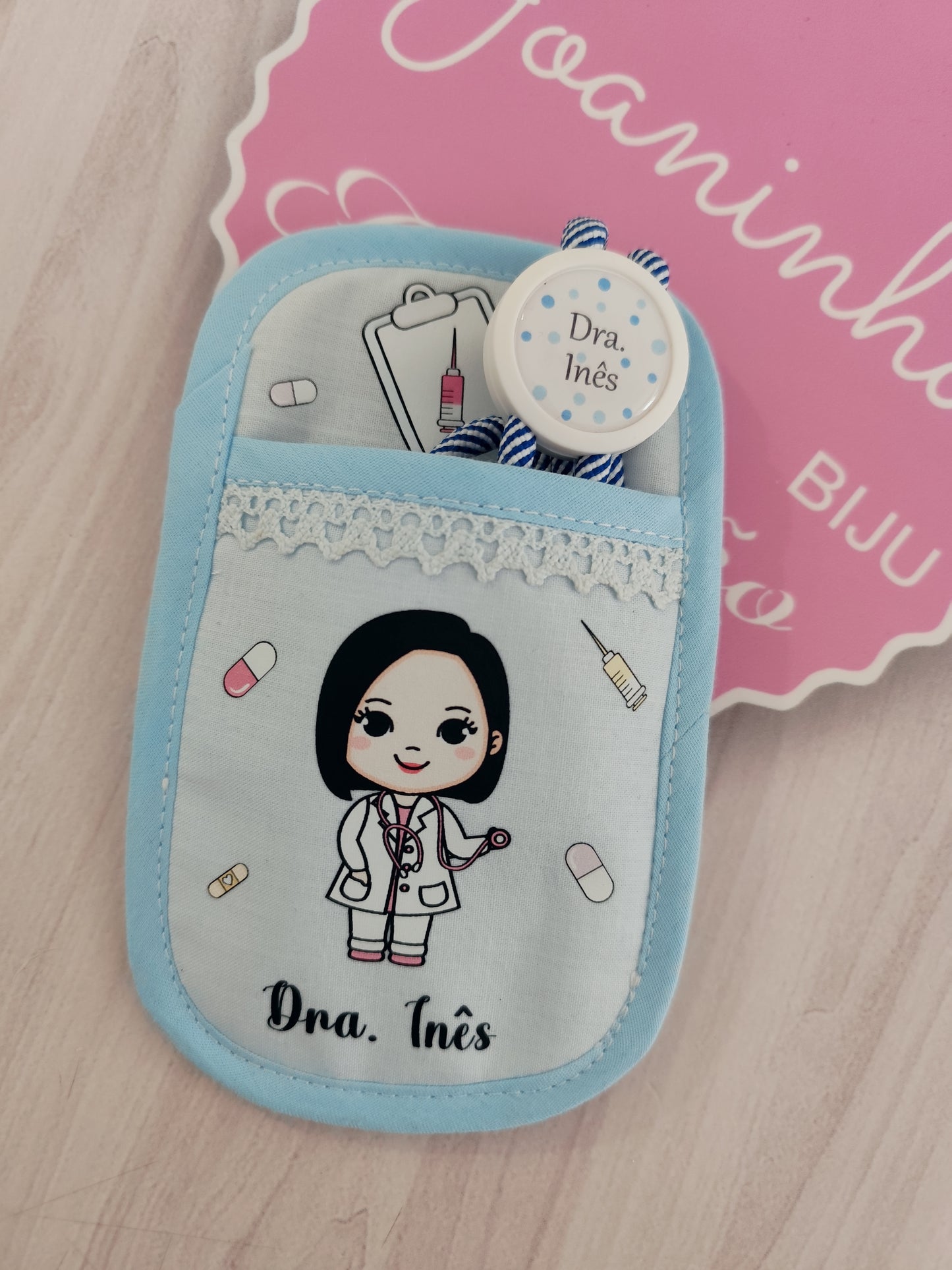 Conjunto porta canetas e fita personalizada
