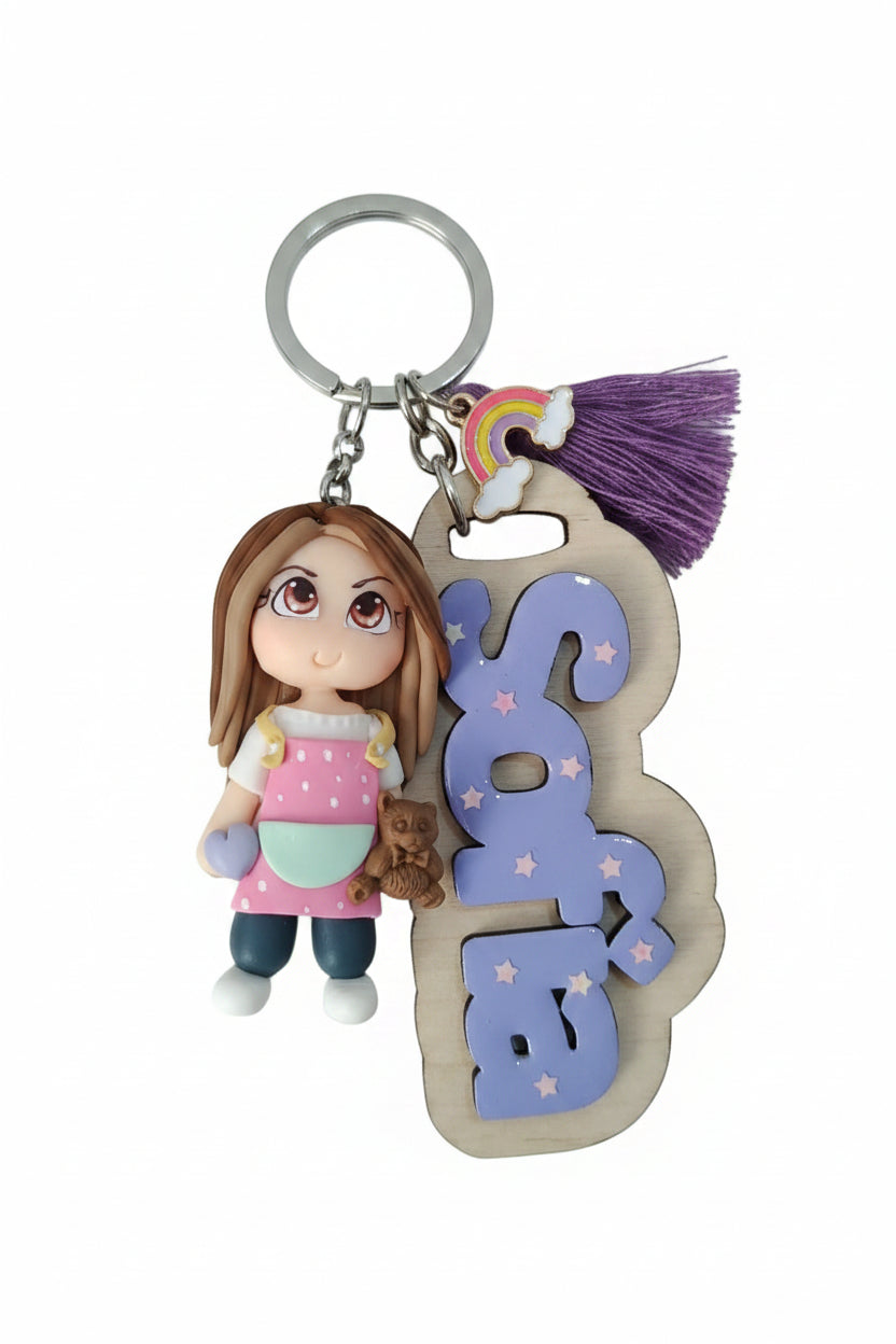 Porta-Chaves Personalizado com Nome em Madeira