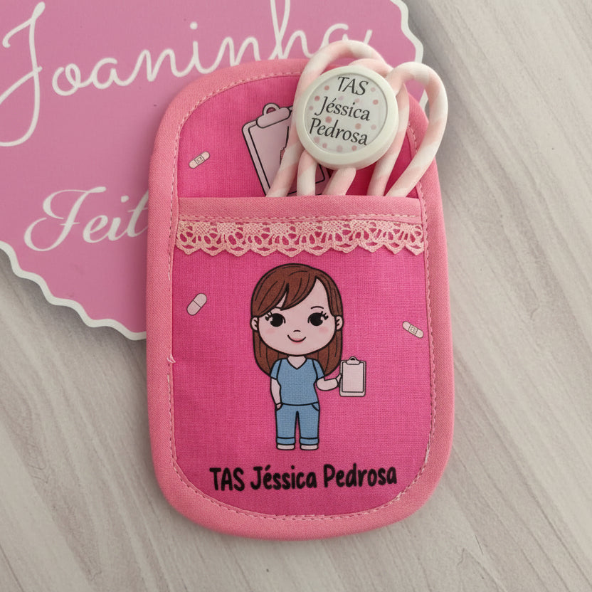 Conjunto porta canetas e fita personalizada