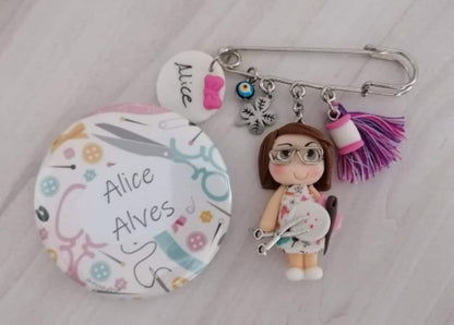 Conjunto Personalizado Crachá e Pregadeira