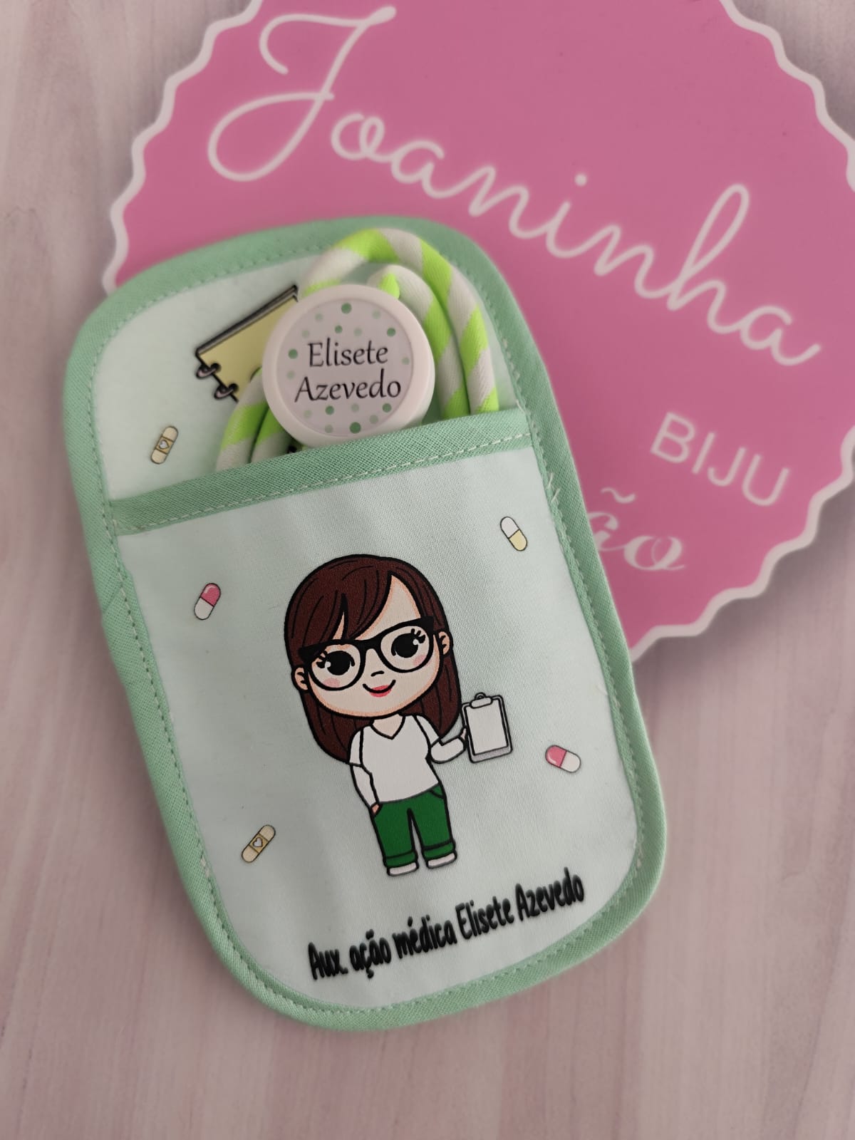 Conjunto porta canetas e fita personalizada