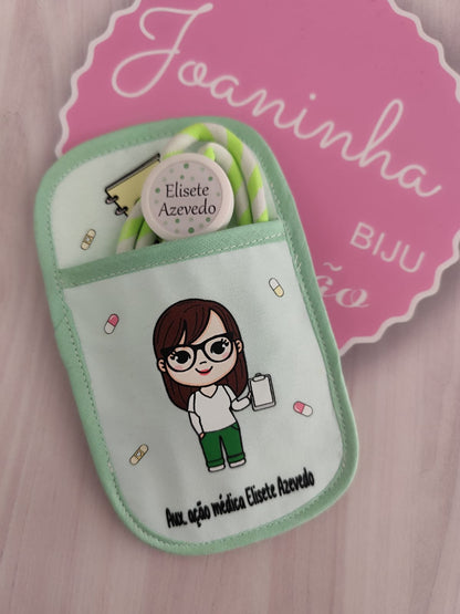 Conjunto porta canetas e fita personalizada